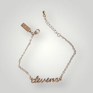 Givenchy “Divine” Script Bracelet Parfums Givenchy Gold Tone Adjustable